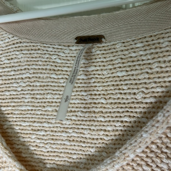 Free People Chamoix Bright Lights Peach Long Sleeve Knit Oversized Sweater, S - Picture 6 of 8